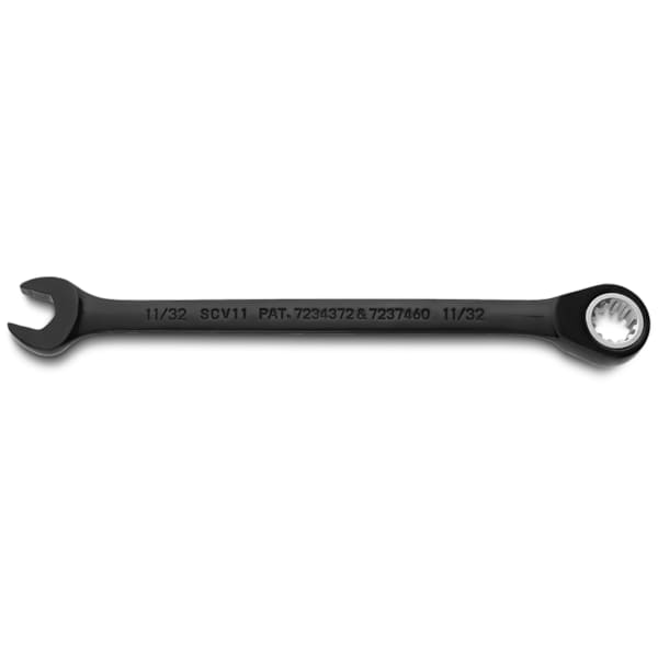 Proto Combination Reversible Ratcheting Wrench 10mm, Spline, Black Chrome, JSCVM10
